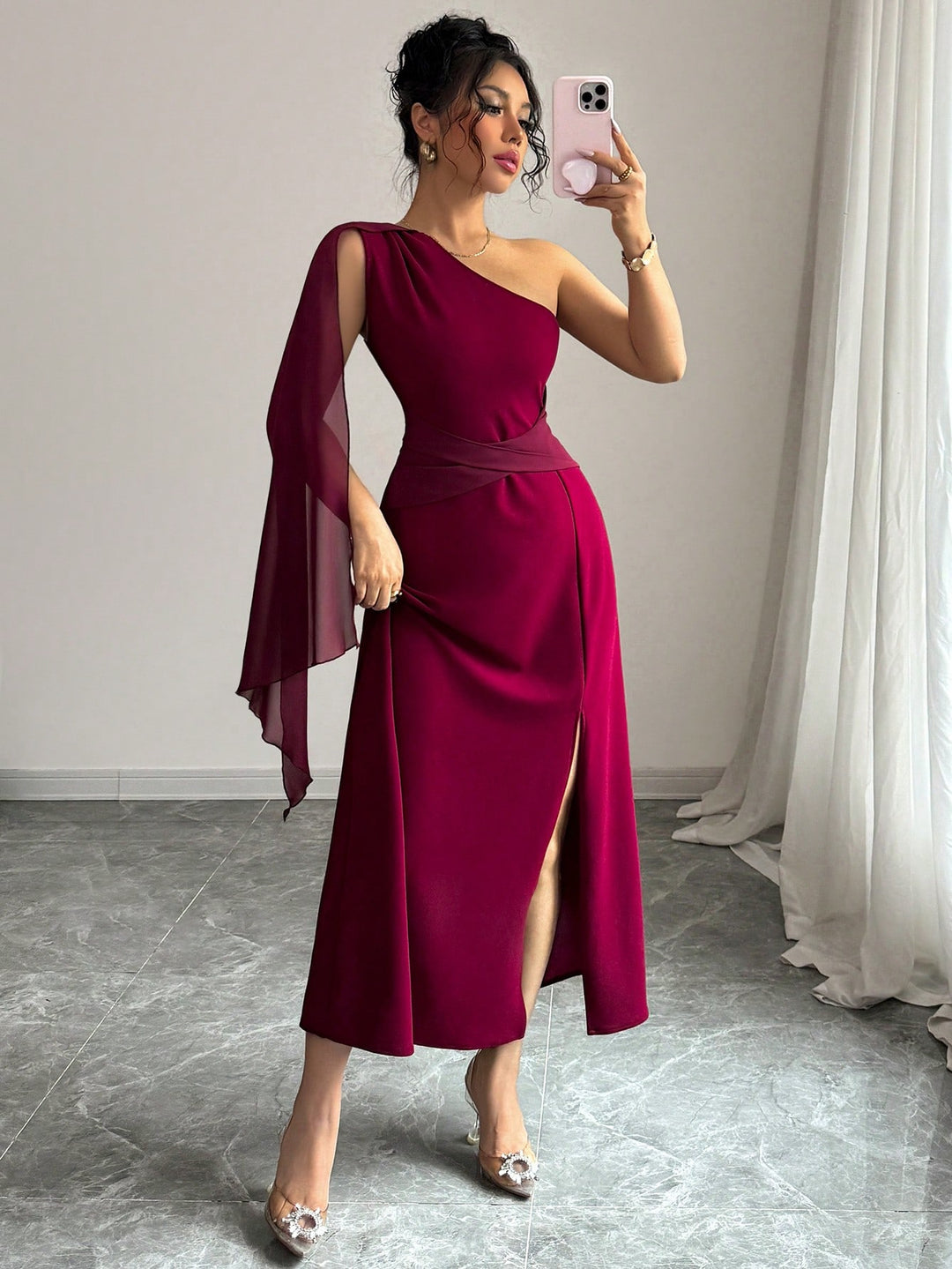 Rochie maxi SHEIN, vișiniu