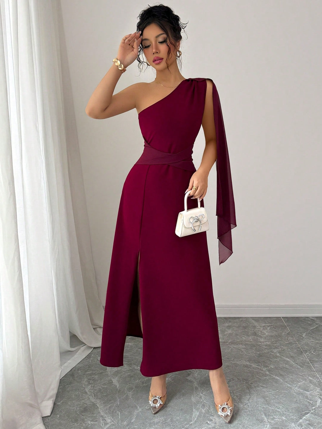 Rochie maxi SHEIN, vișiniu