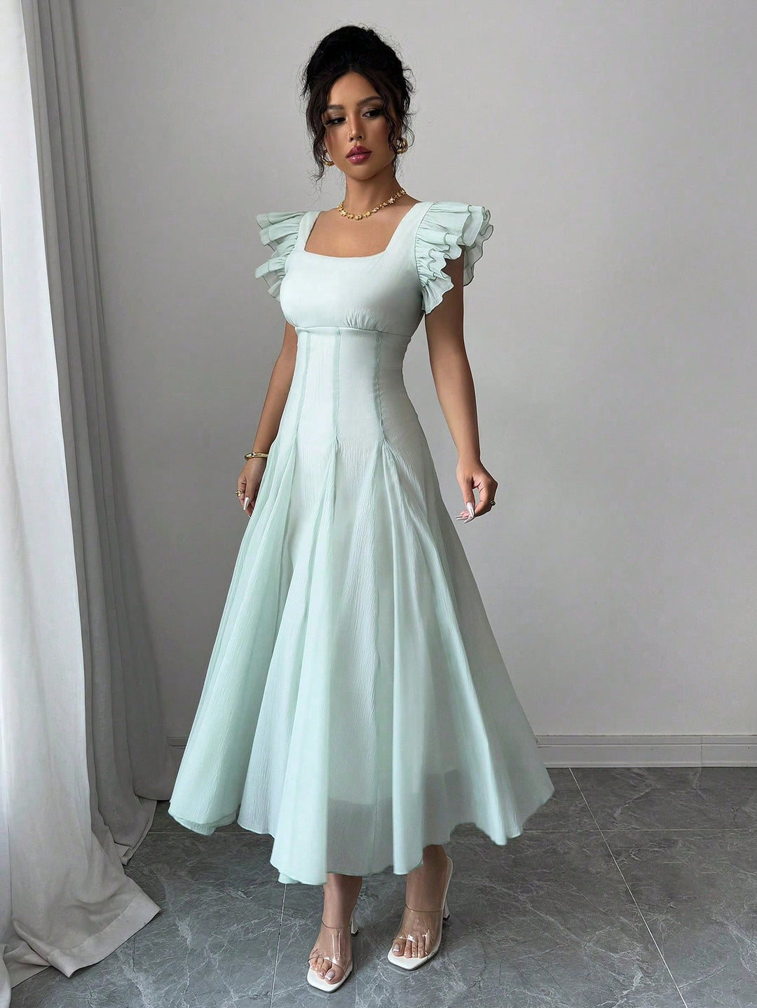 Rochie midi SHEIN, verde