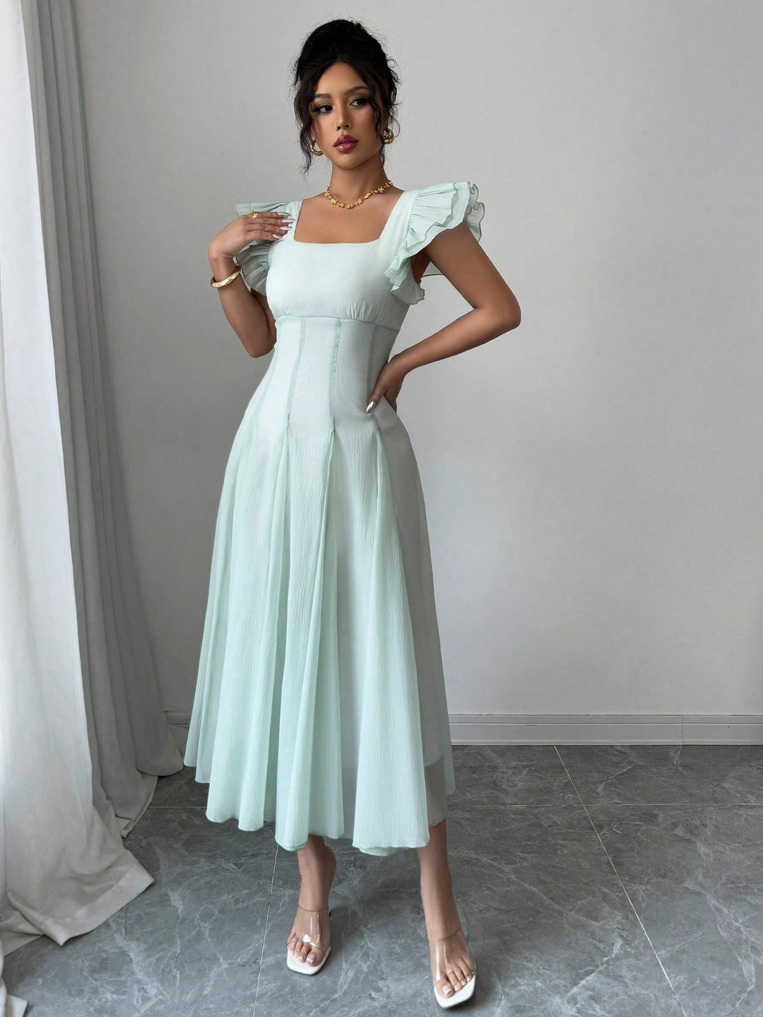 Rochie midi SHEIN, verde