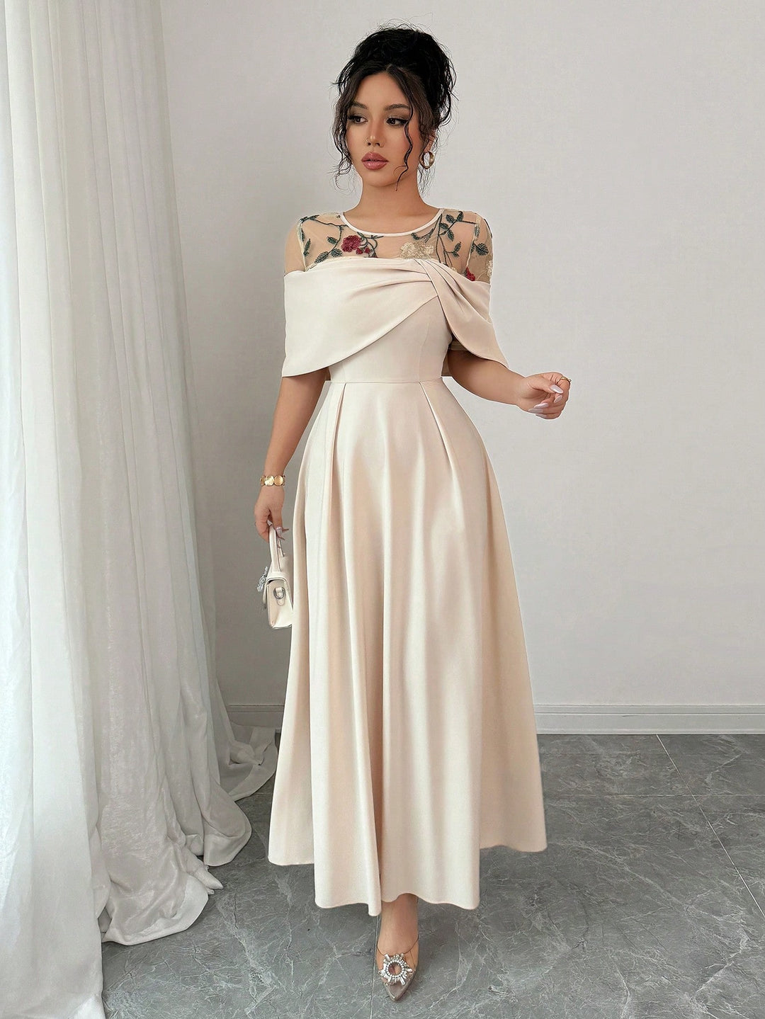 Rochie maxi SHEIN, bej
