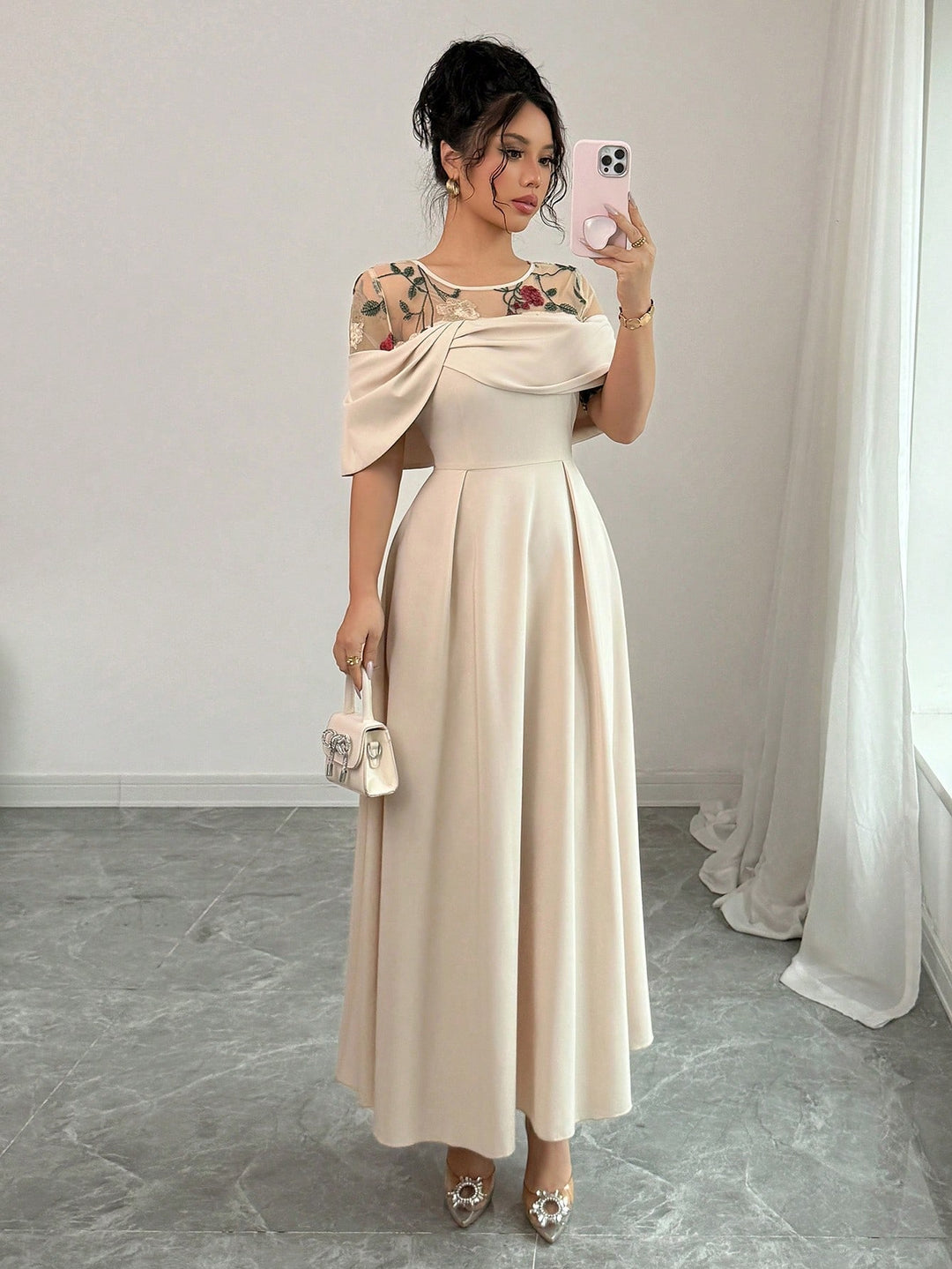 Rochie maxi SHEIN, bej