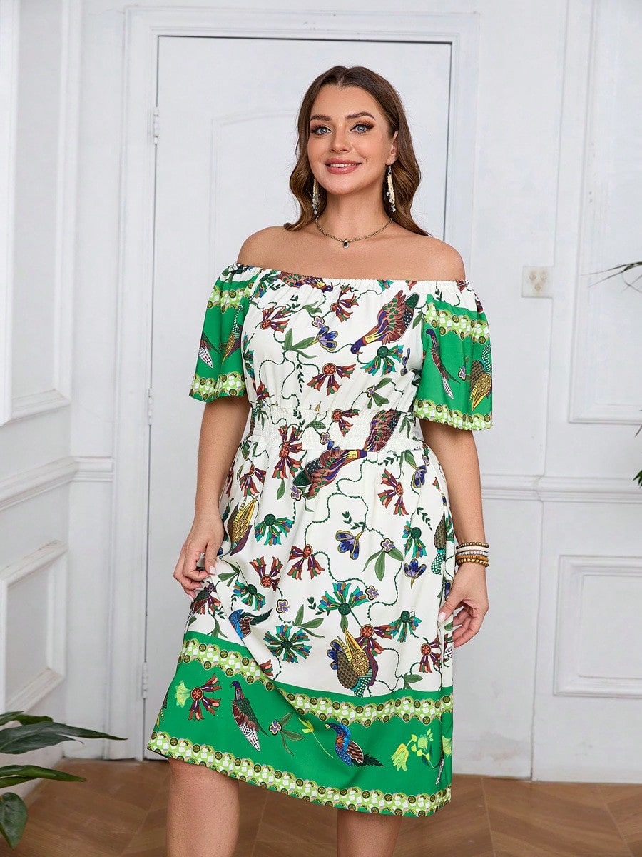 Rochie midi SHEIN, verde