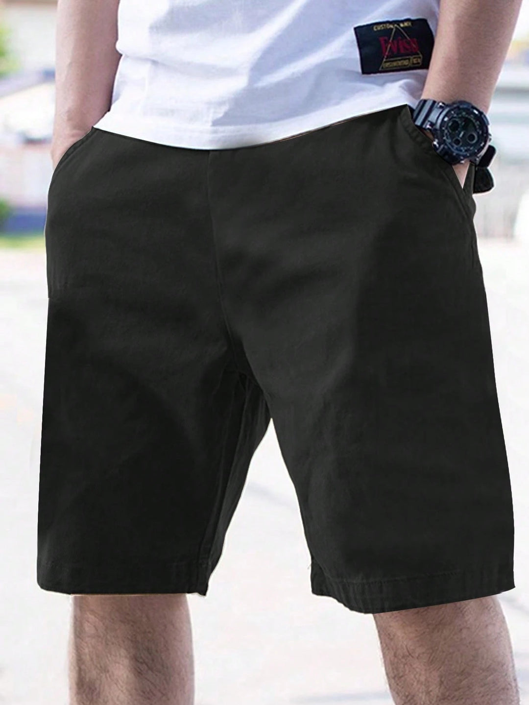 Pantaloni scurți SHEIN, negru