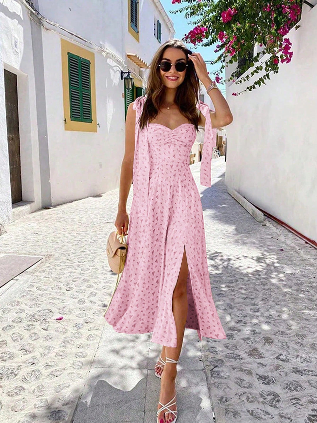 SHEIN lila midi ruha