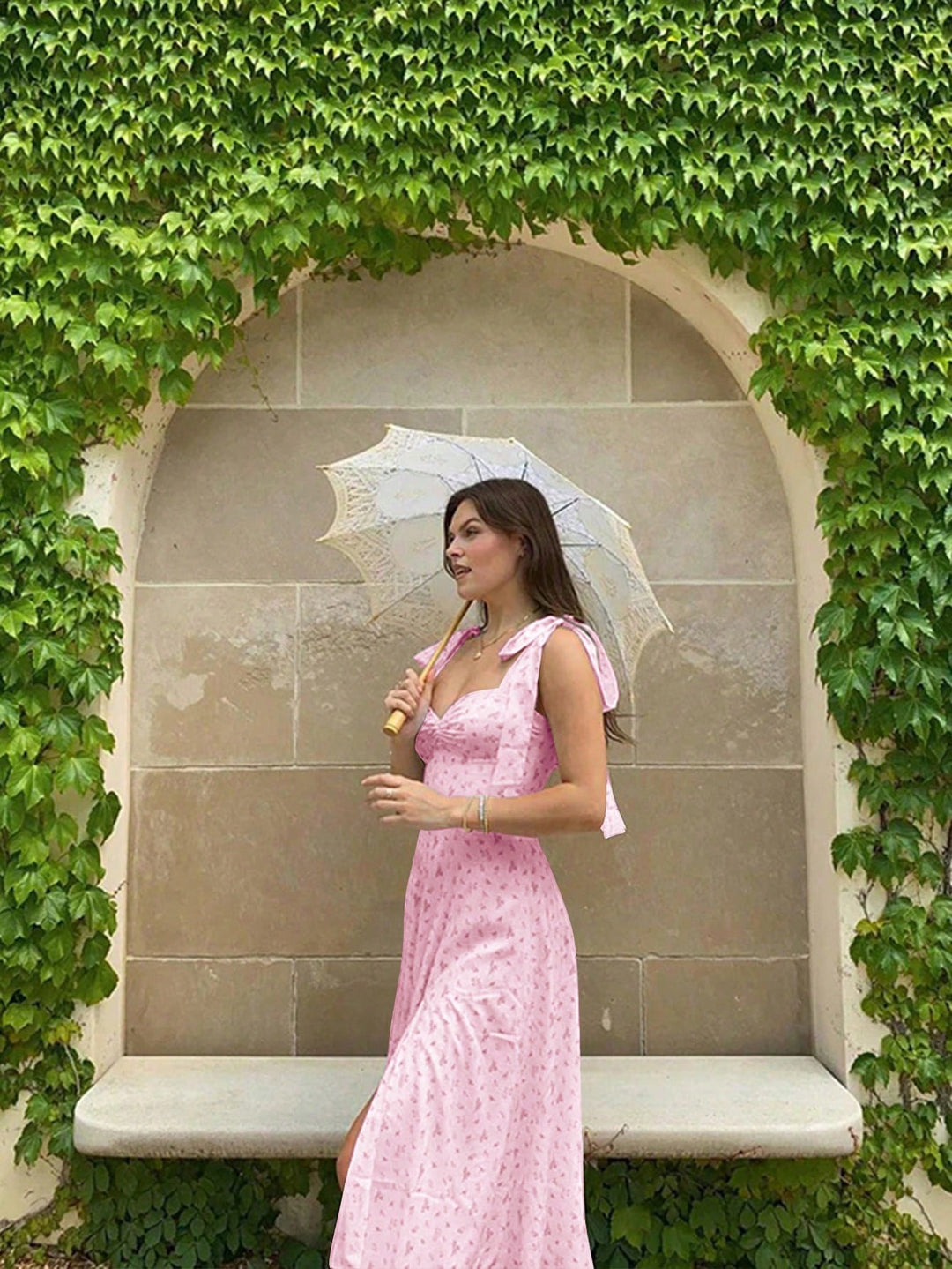 SHEIN lila midi ruha