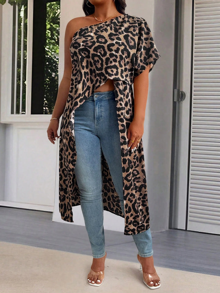 Shein Curve+ rövid ujjú ing, többszínű