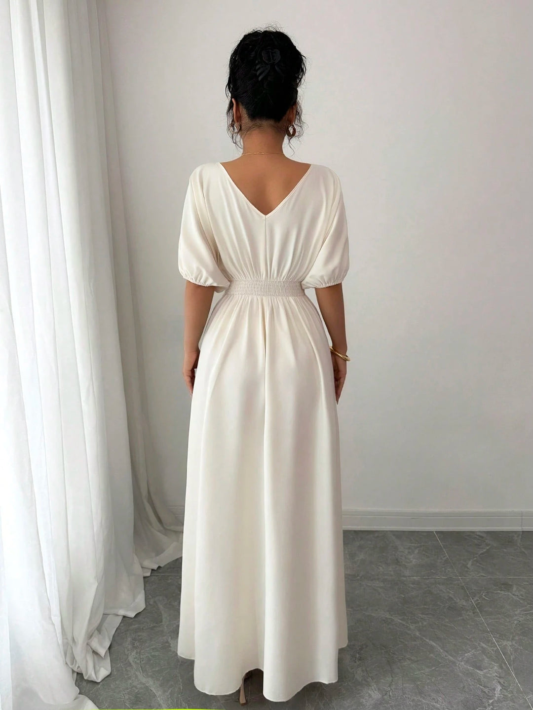 Rochie maxi Shein, crem