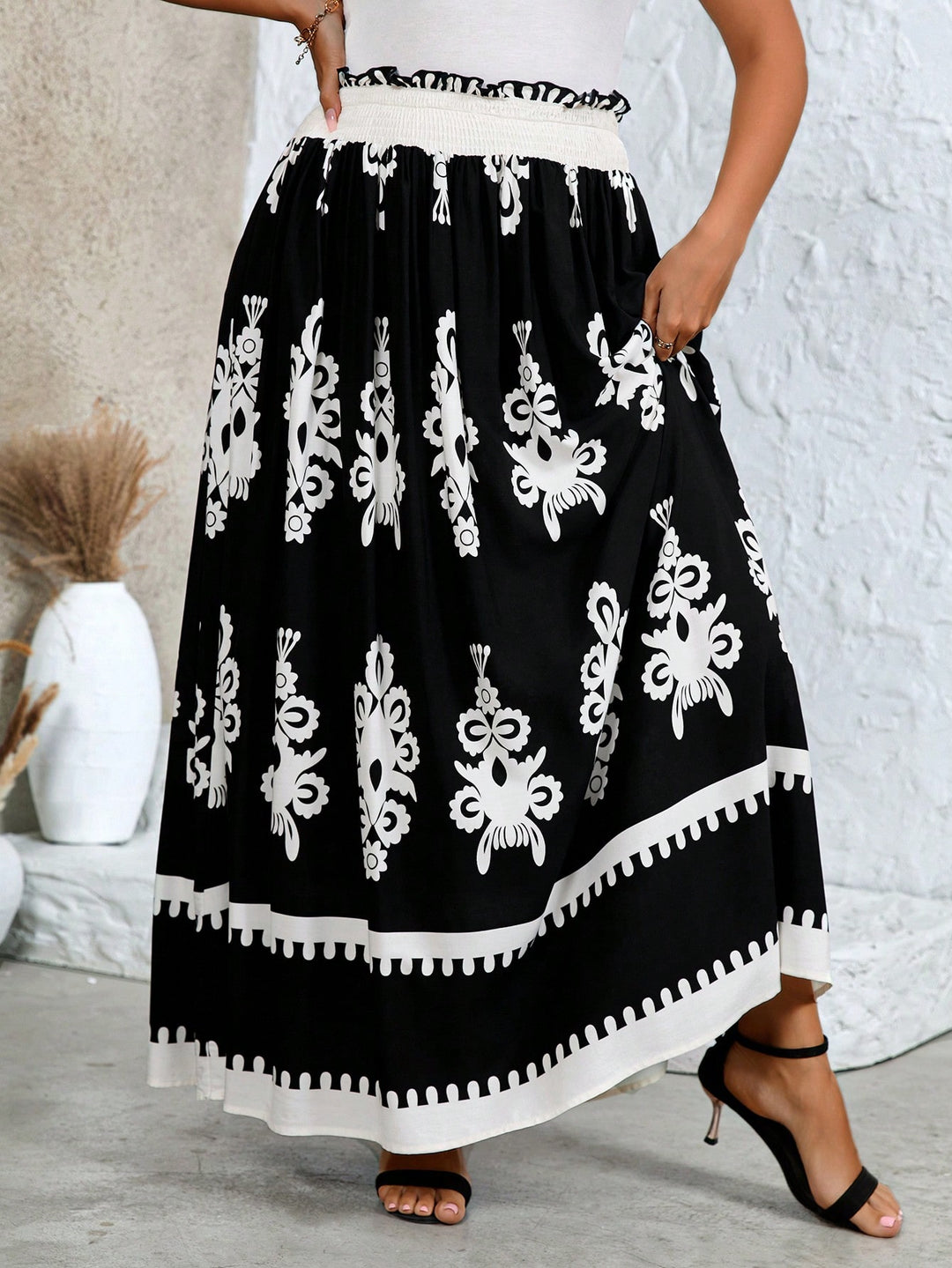 Fustă maxi SHEIN, negru