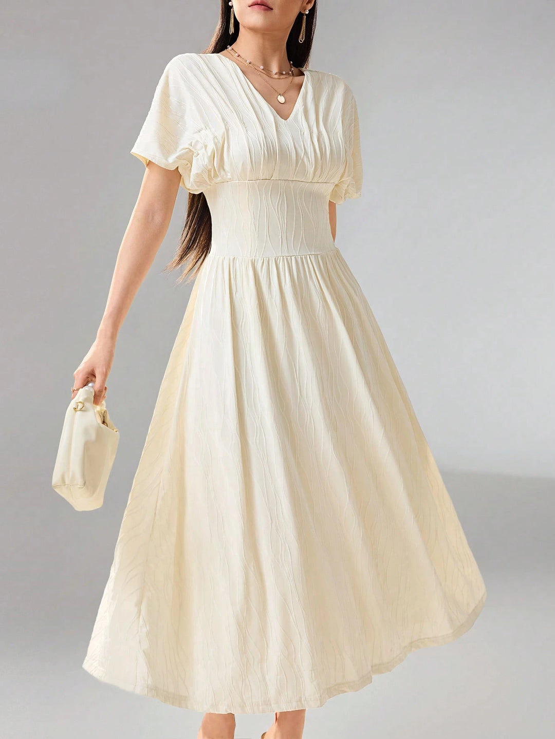 Rochie midi SHEIN, crem
