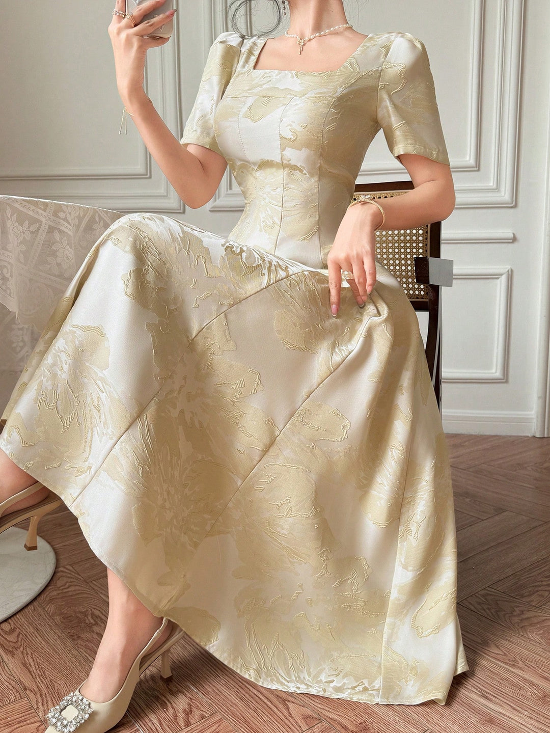 SHEIN maxi ruha, khaki