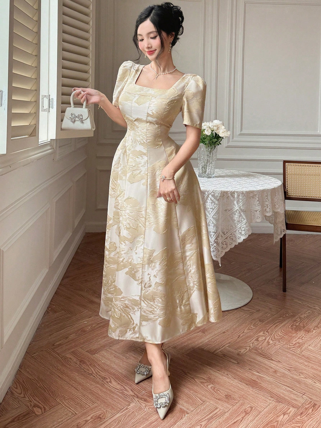 SHEIN maxi ruha, khaki