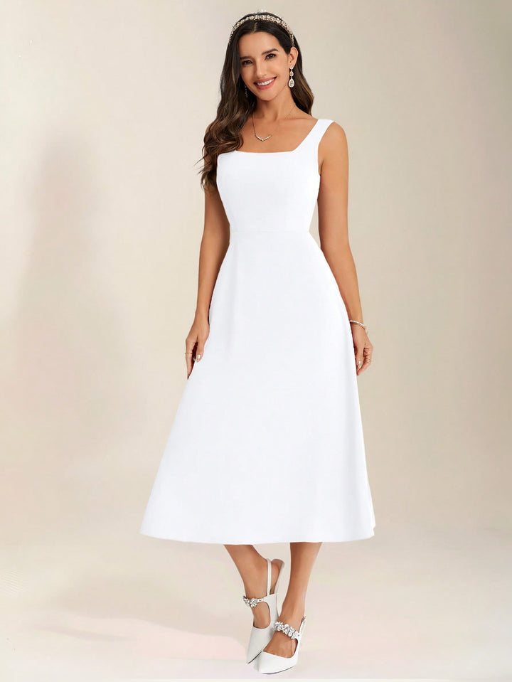 Rochie midi SHEIN, alb