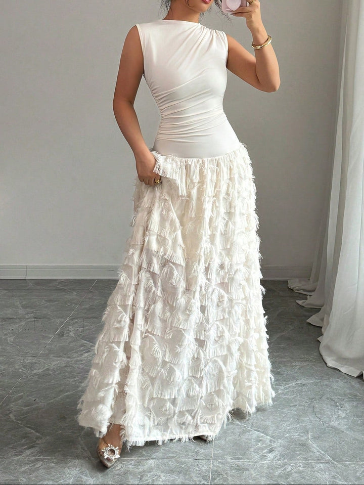 Rochie maxi SHEIN, bej