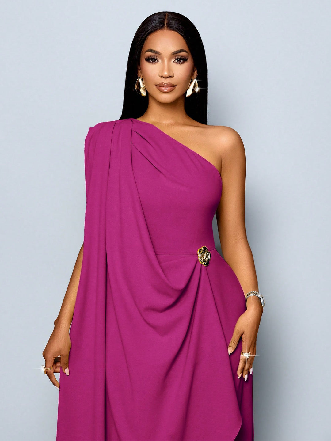 SHEIN maxi ruha, bordó