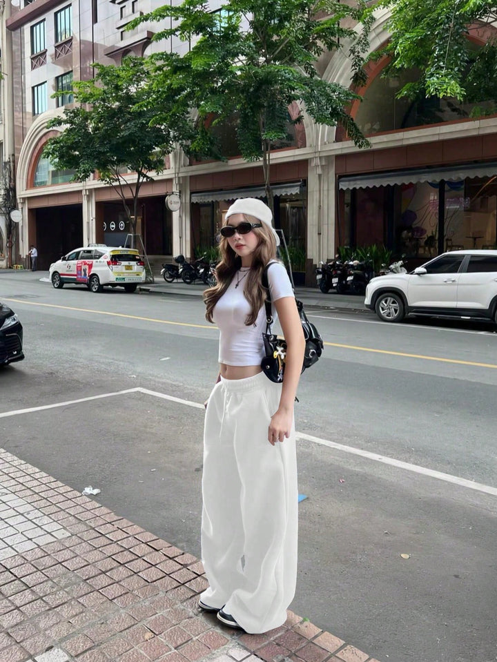 Pantaloni SHEIN, alb
