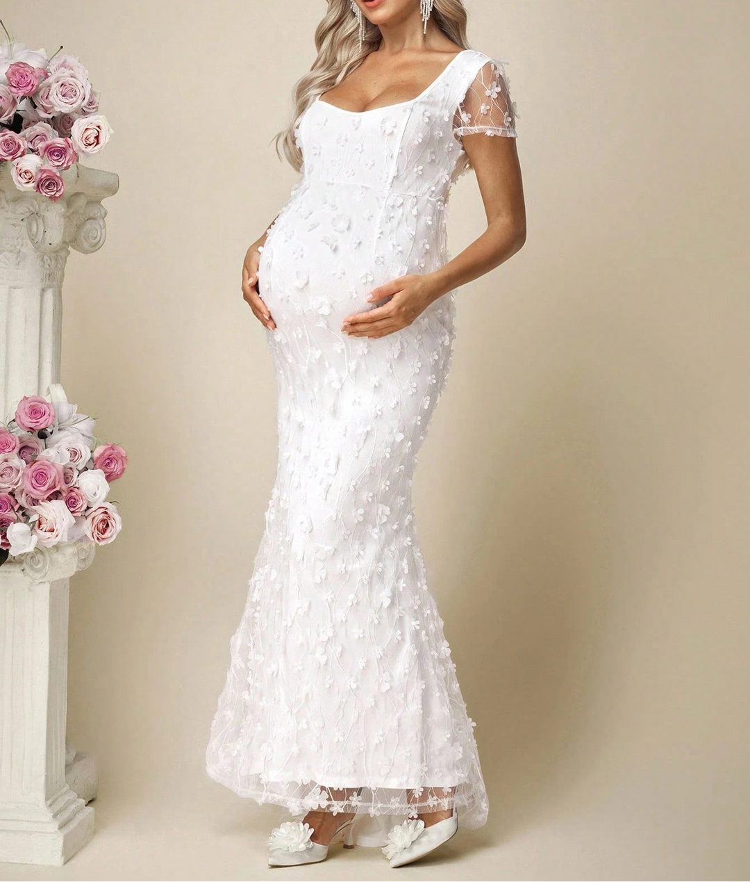 SHEIN maxi ruha, fehér