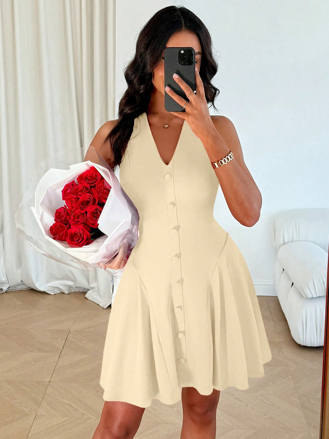 Rochie mini SHEIN, bej