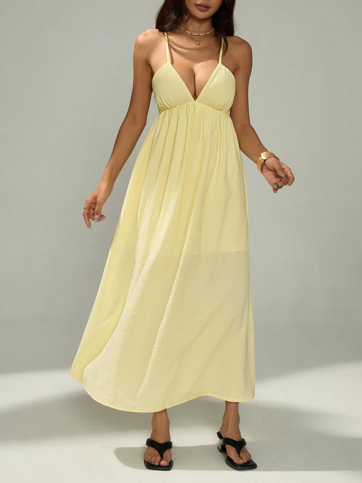 Rochie maxi SHEIN, crem