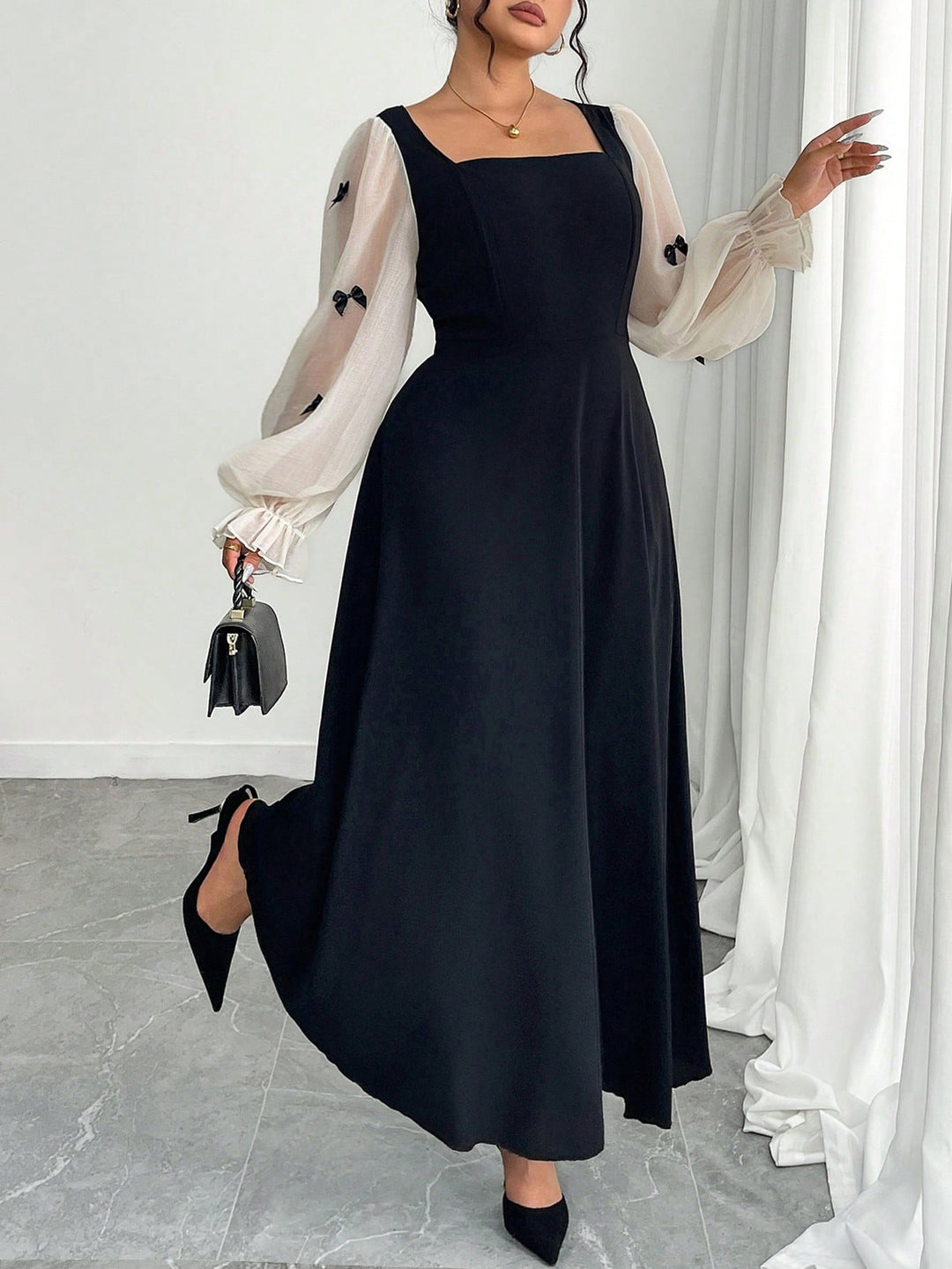SHEIN maxi ruha, fekete