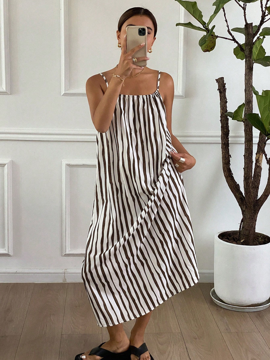 Rochie midi SHEIN, maro