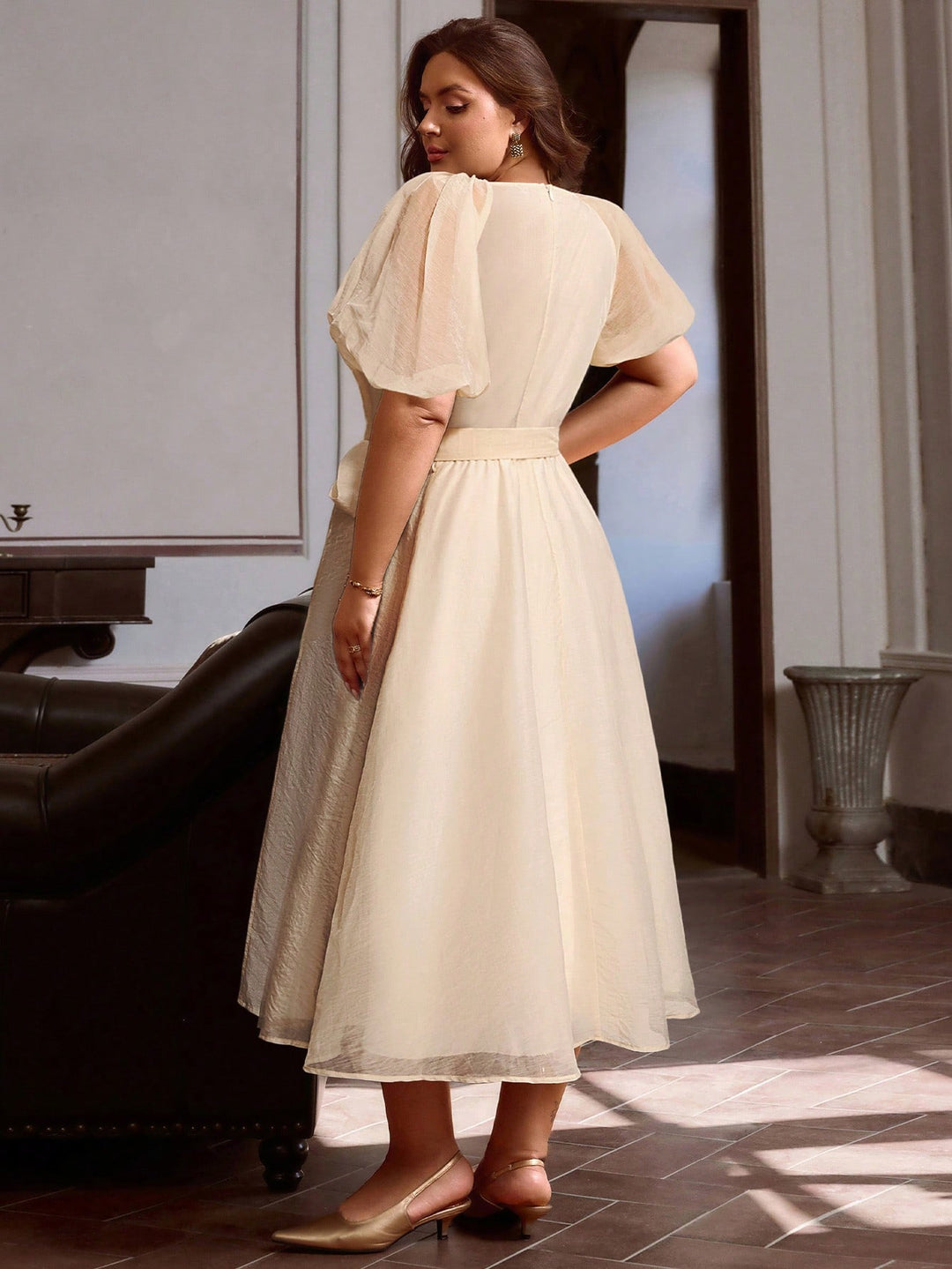 Rochie maxi SHEIN, crem