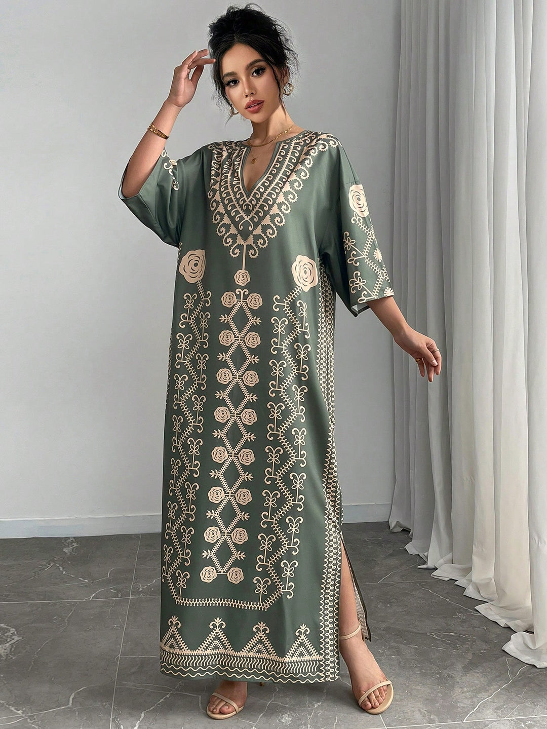 Rochie maxi SHEIN, verde