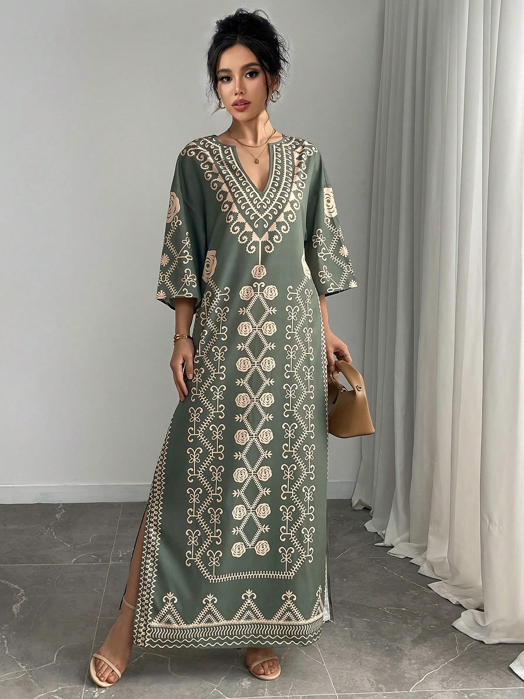 Rochie maxi SHEIN, verde