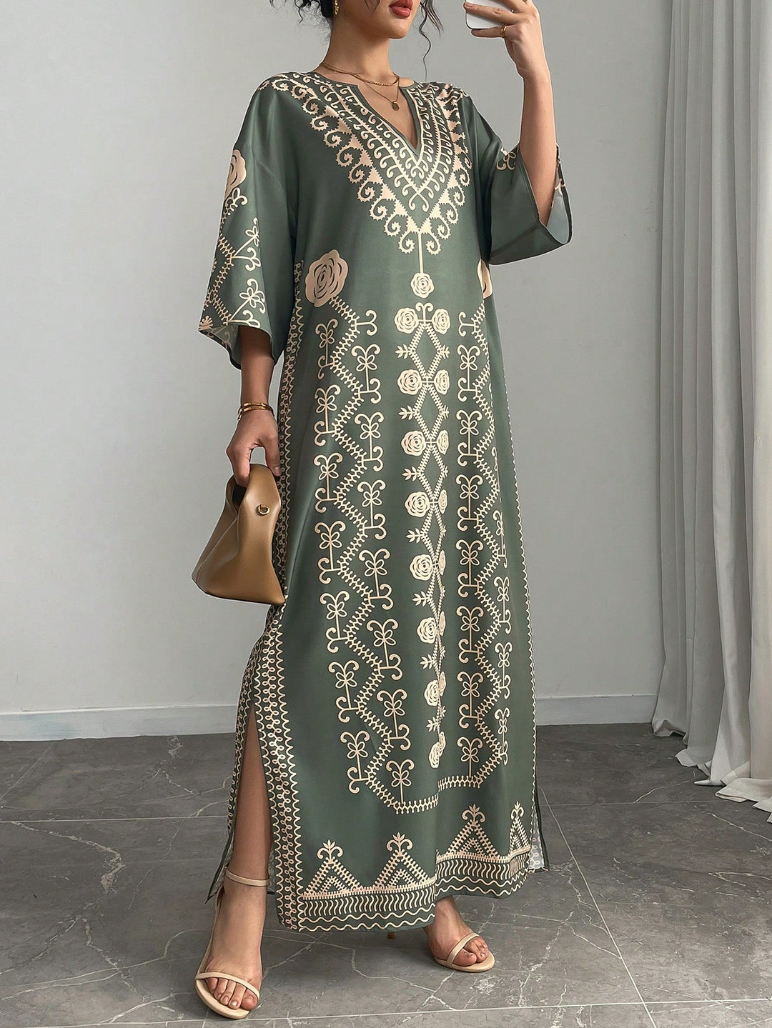 Rochie maxi SHEIN, verde