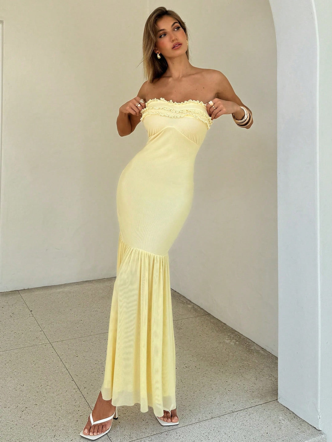 Rochie maxi SHEIN, galben