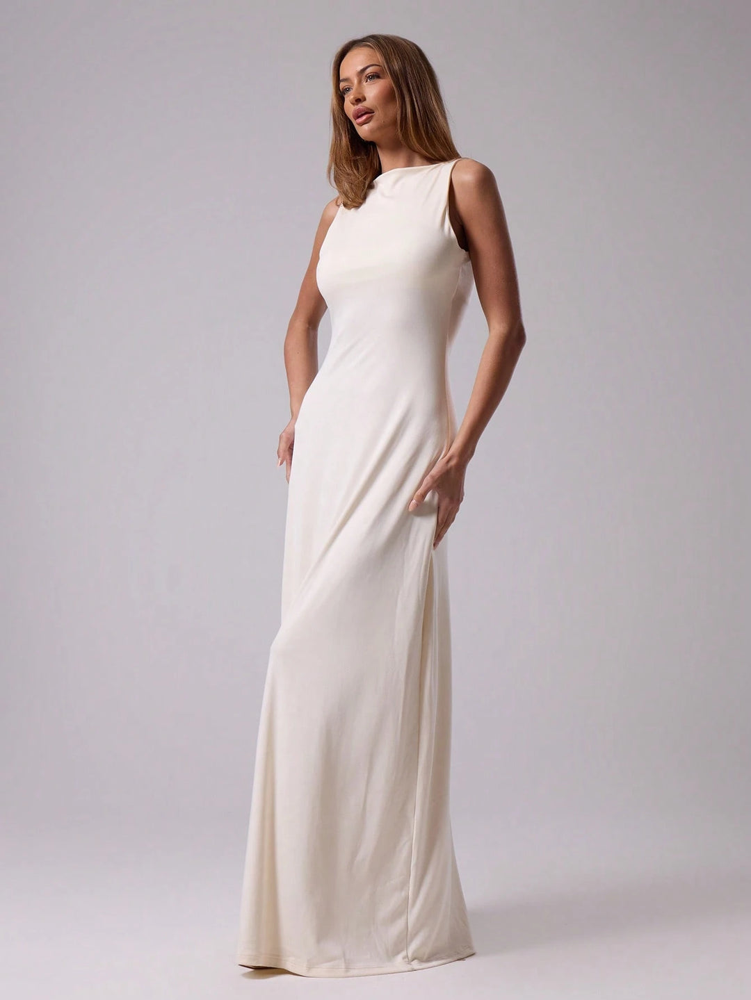 Rochie maxi SHEIN, crem