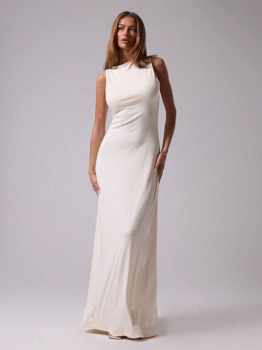 Rochie maxi SHEIN, crem