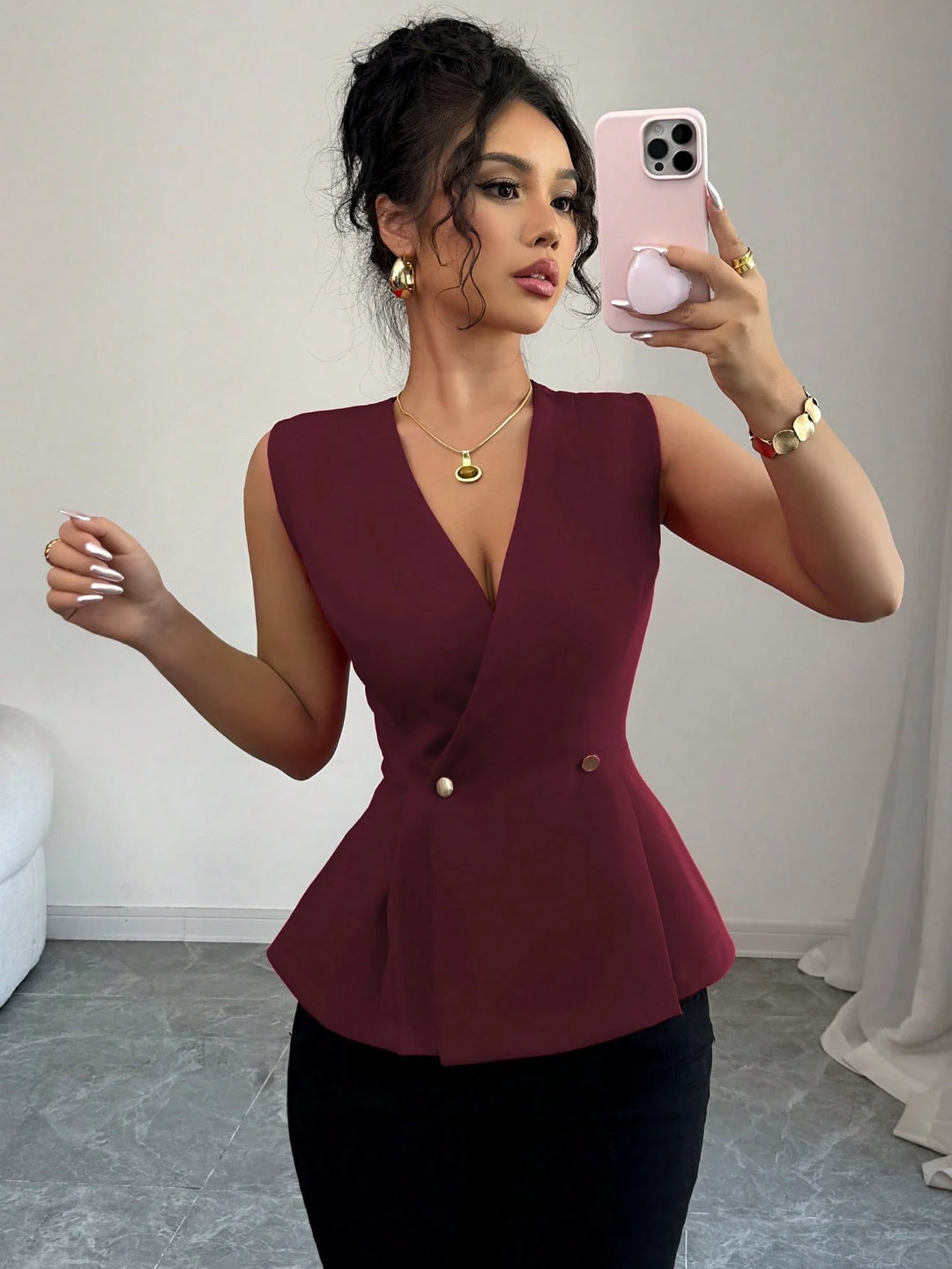 Top SHEIN, bordó