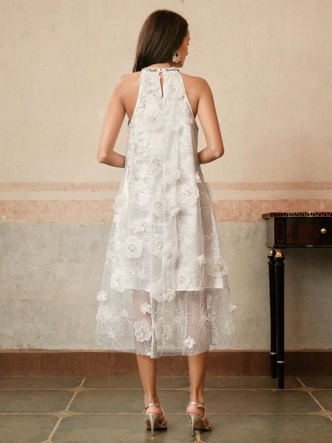 Rochie midi SHEIN, alb