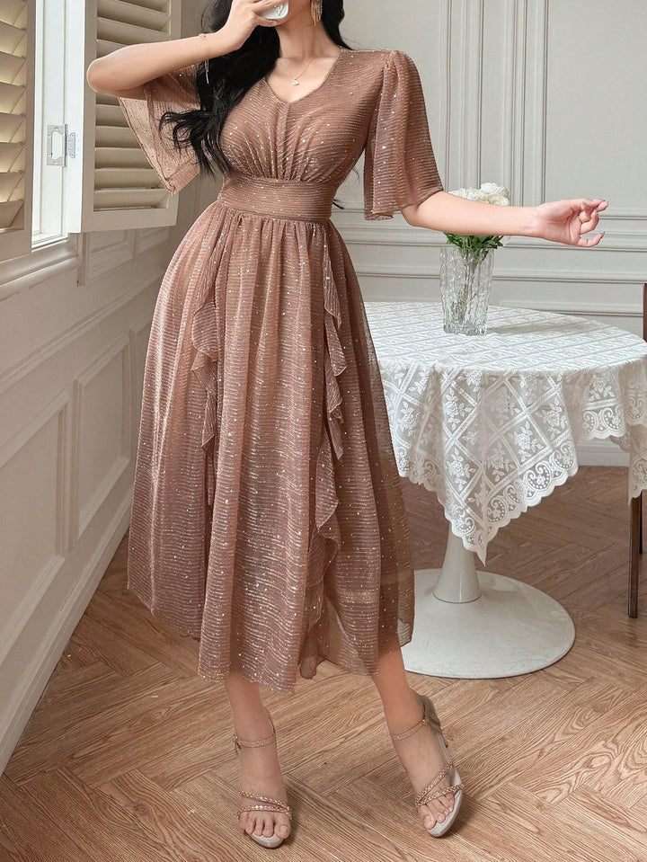SHEIN maxi ruha, barna