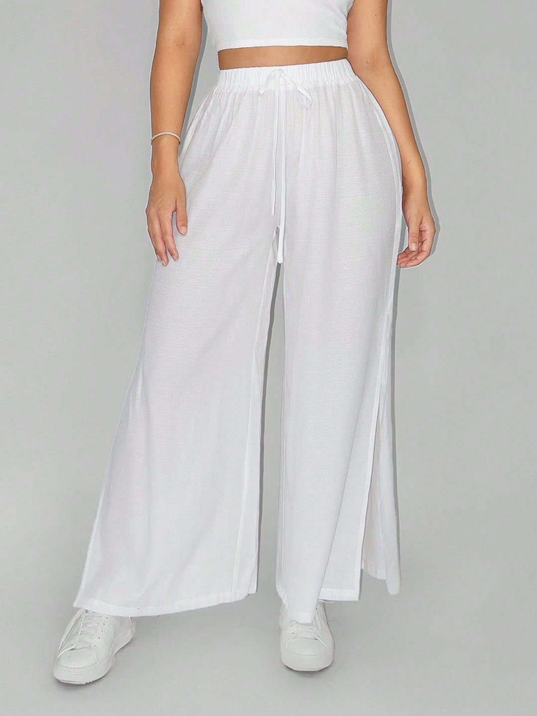 Pantaloni SHEIN, alb