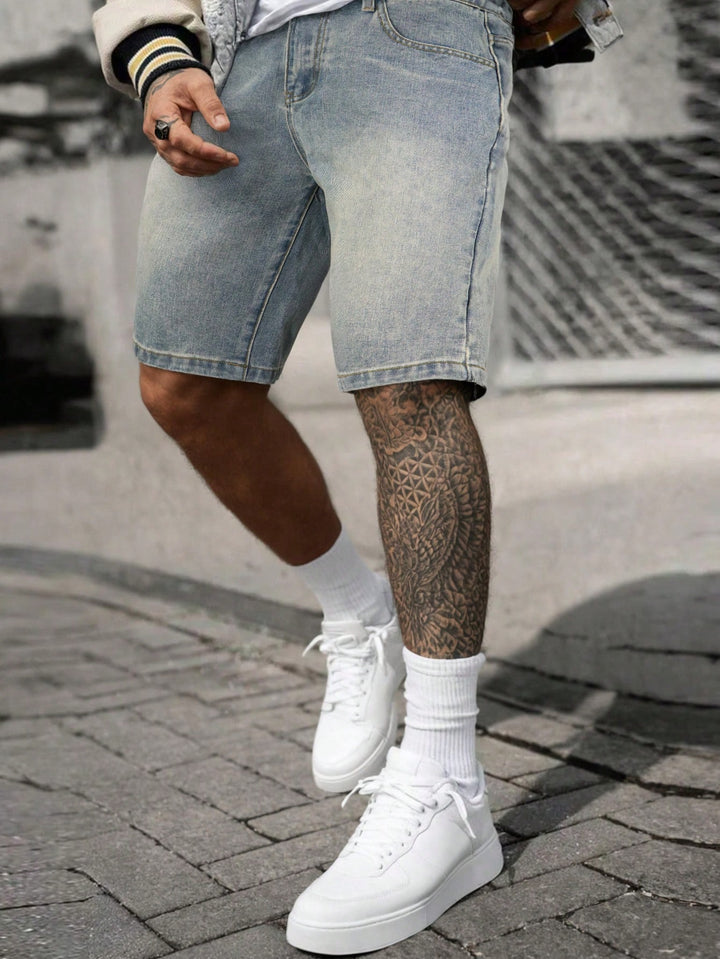 Pantaloni scurți de blugi SHEIN, albastru
