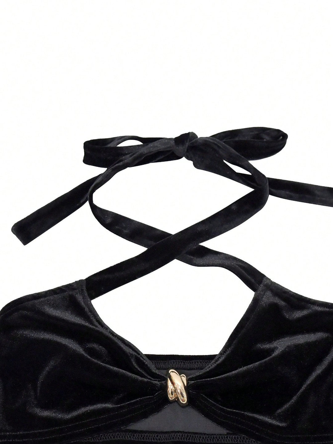 Set din două piese cu top fără mâneci și pantaloni tip salopetă SHEIN, negru