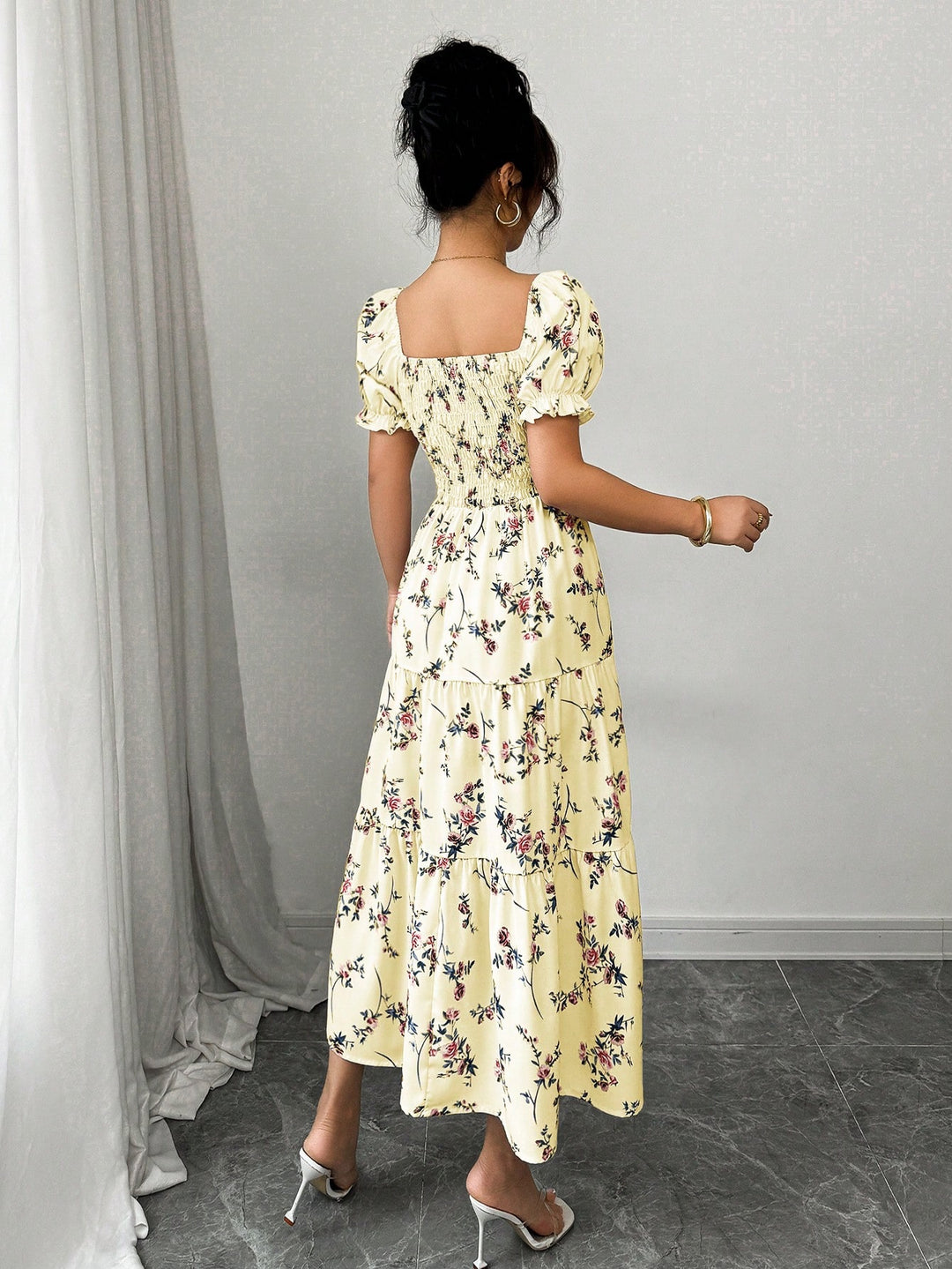 SHEIN maxi ruha, sárga