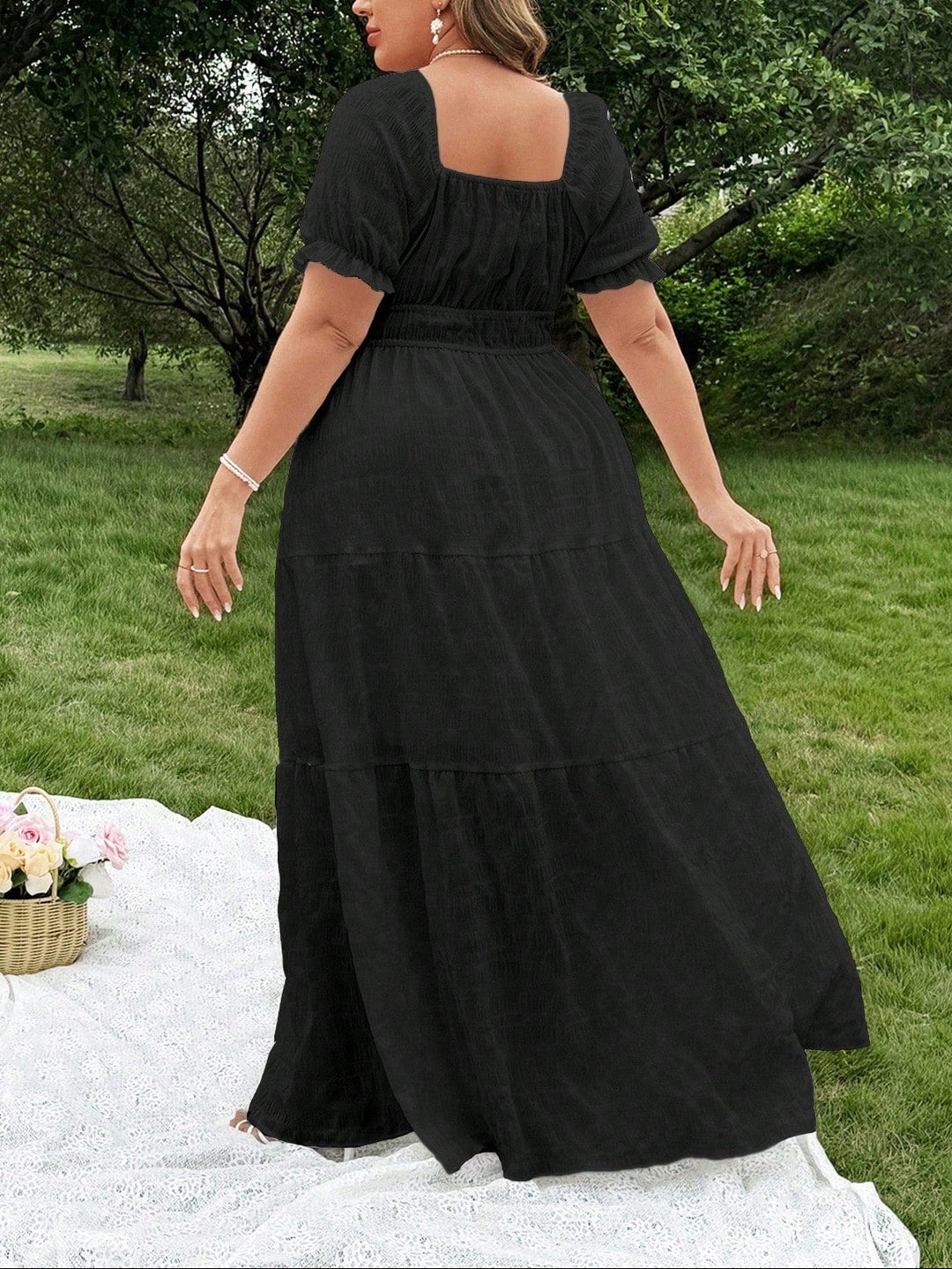 SHEIN maxi ruha, fekete