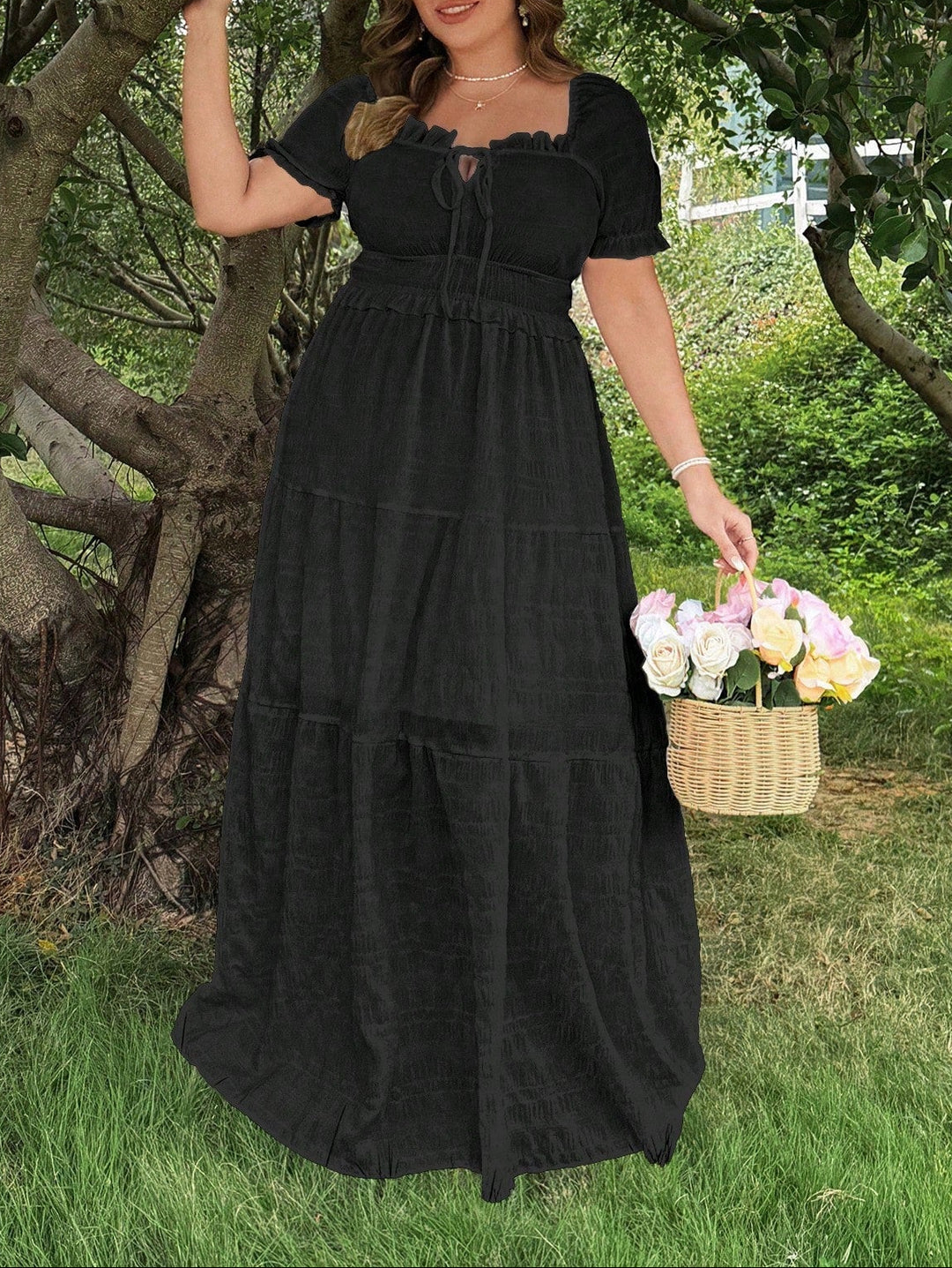 SHEIN maxi ruha, fekete