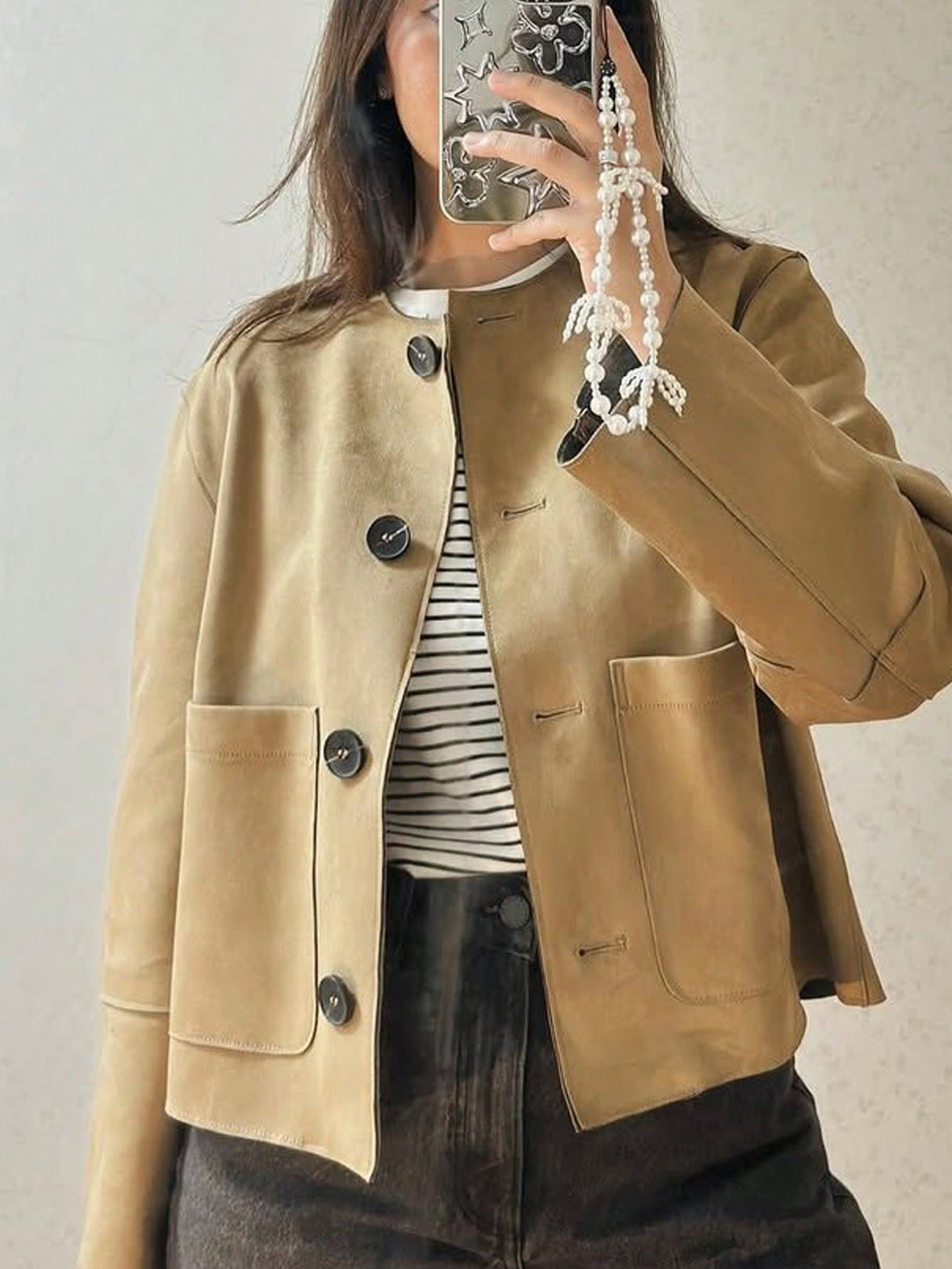 SHEIN télikabát, khaki
