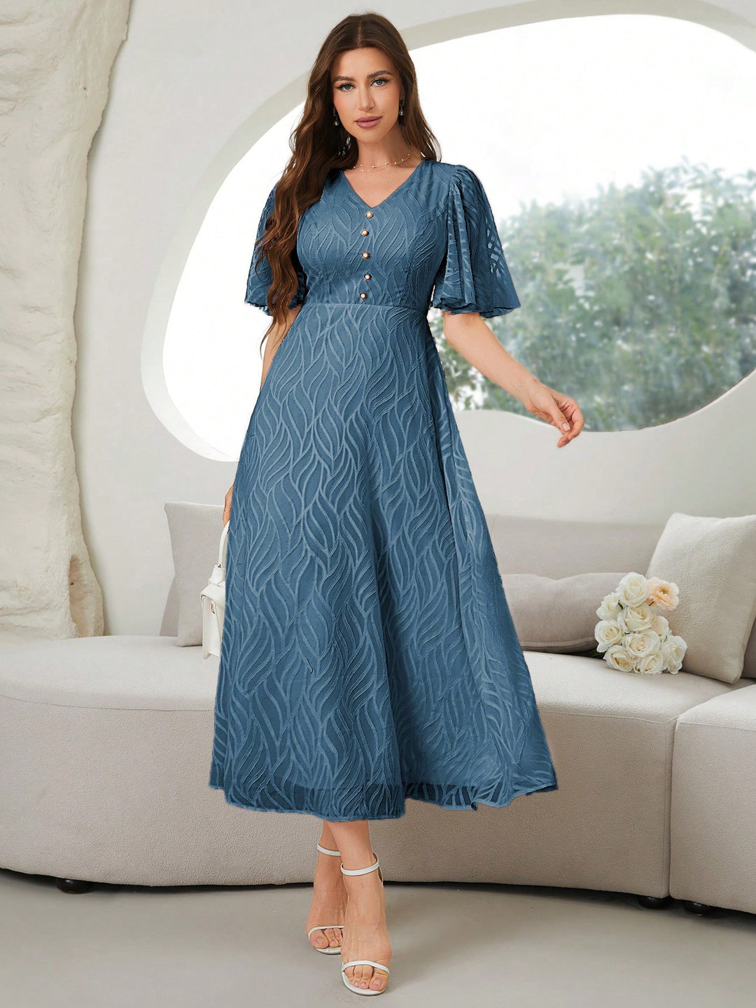 SHEIN maxi ruha, kék
