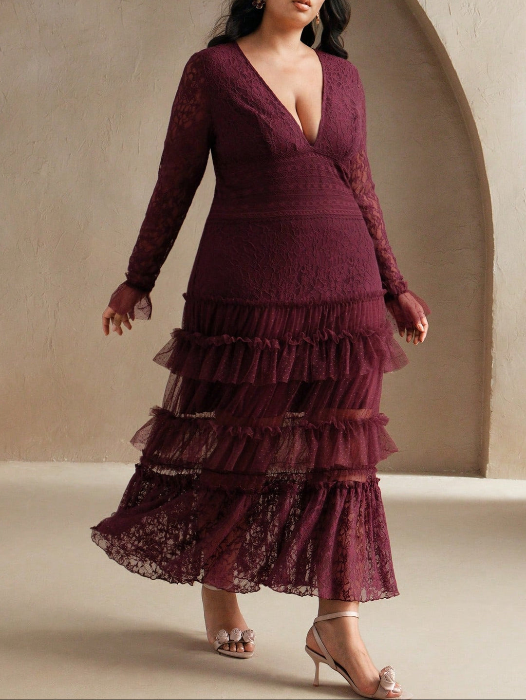 Rochie midi Anewsta by Shein, vișiniu