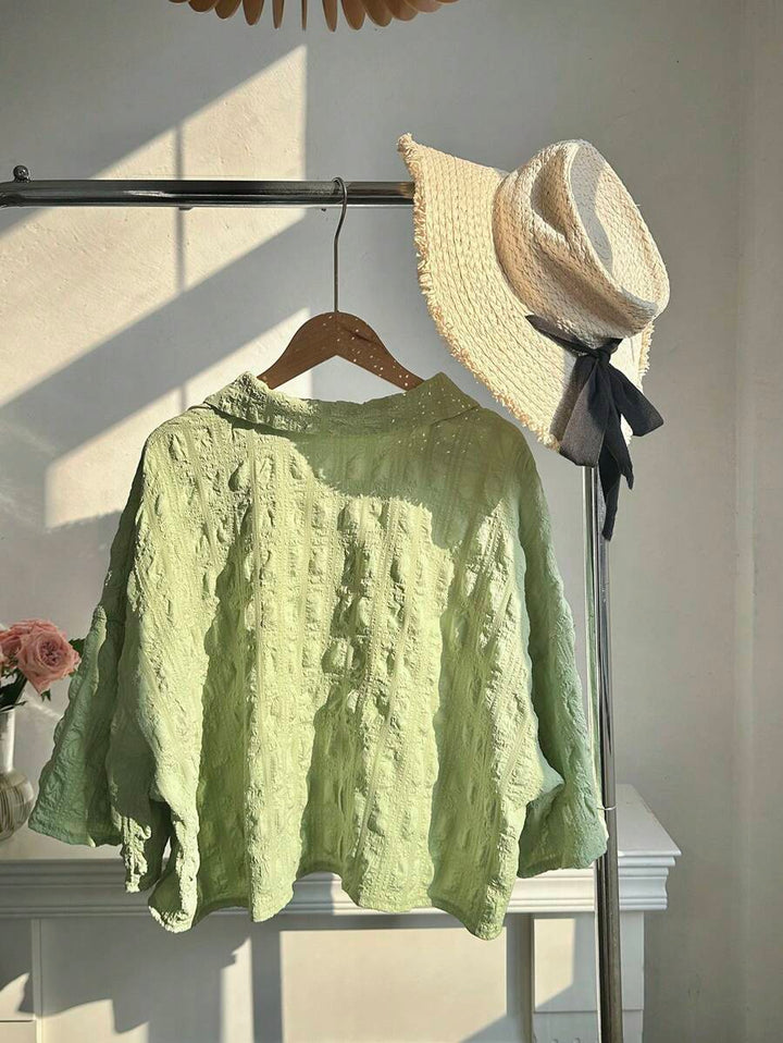 Cămașă cu mânecă scurtă SHEIN, verde
