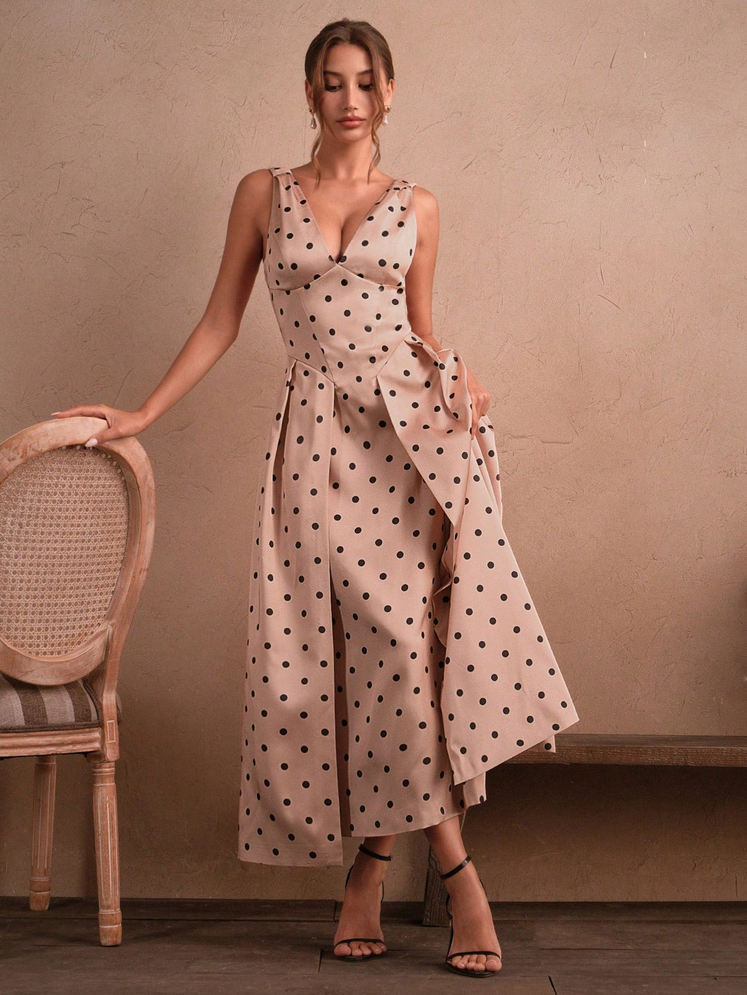 Rochie maxi SHEIN, auriu