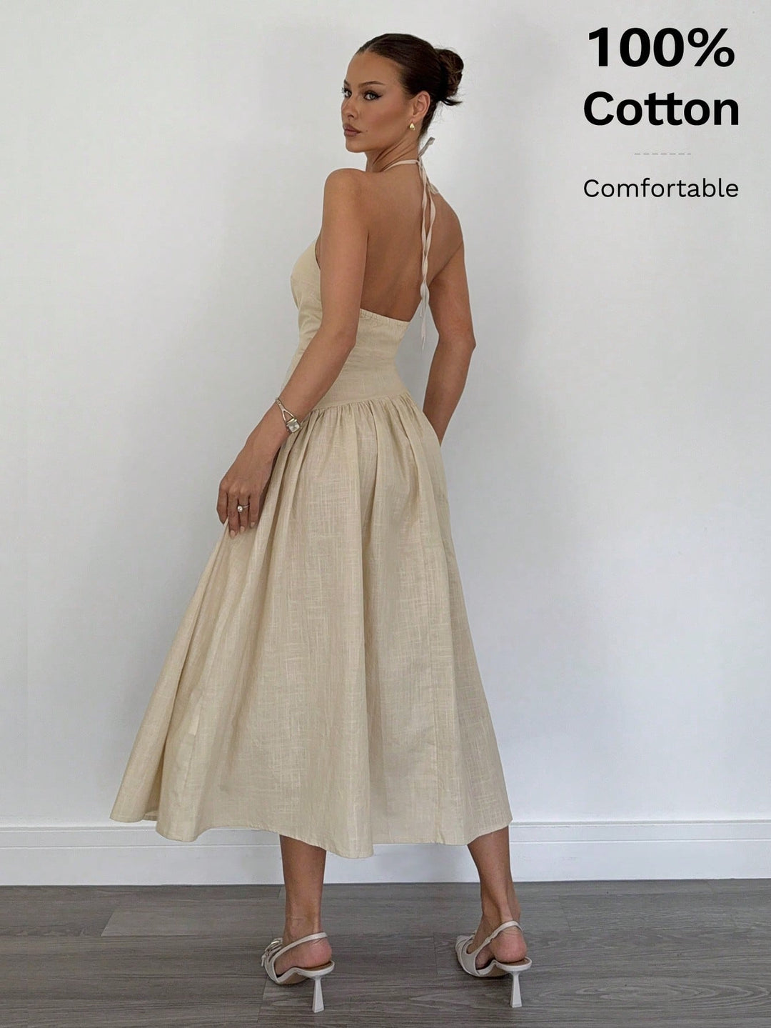 Rochie midi SHEIN, bej