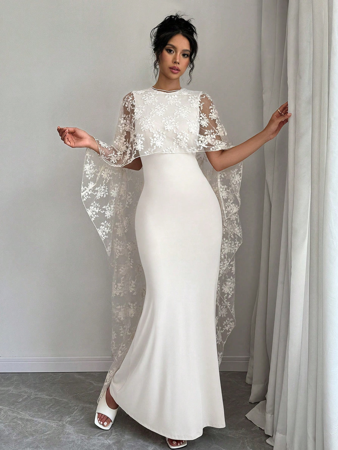 Rochie maxi SHEIN, alb