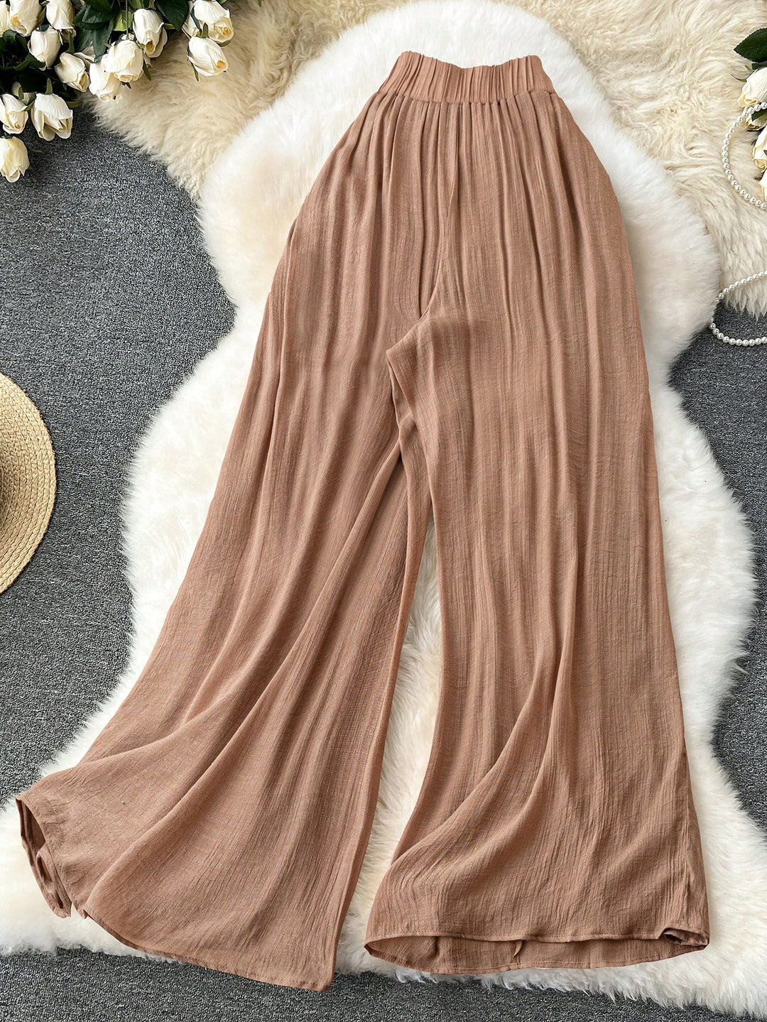 Pantaloni Shein Curve+, maro