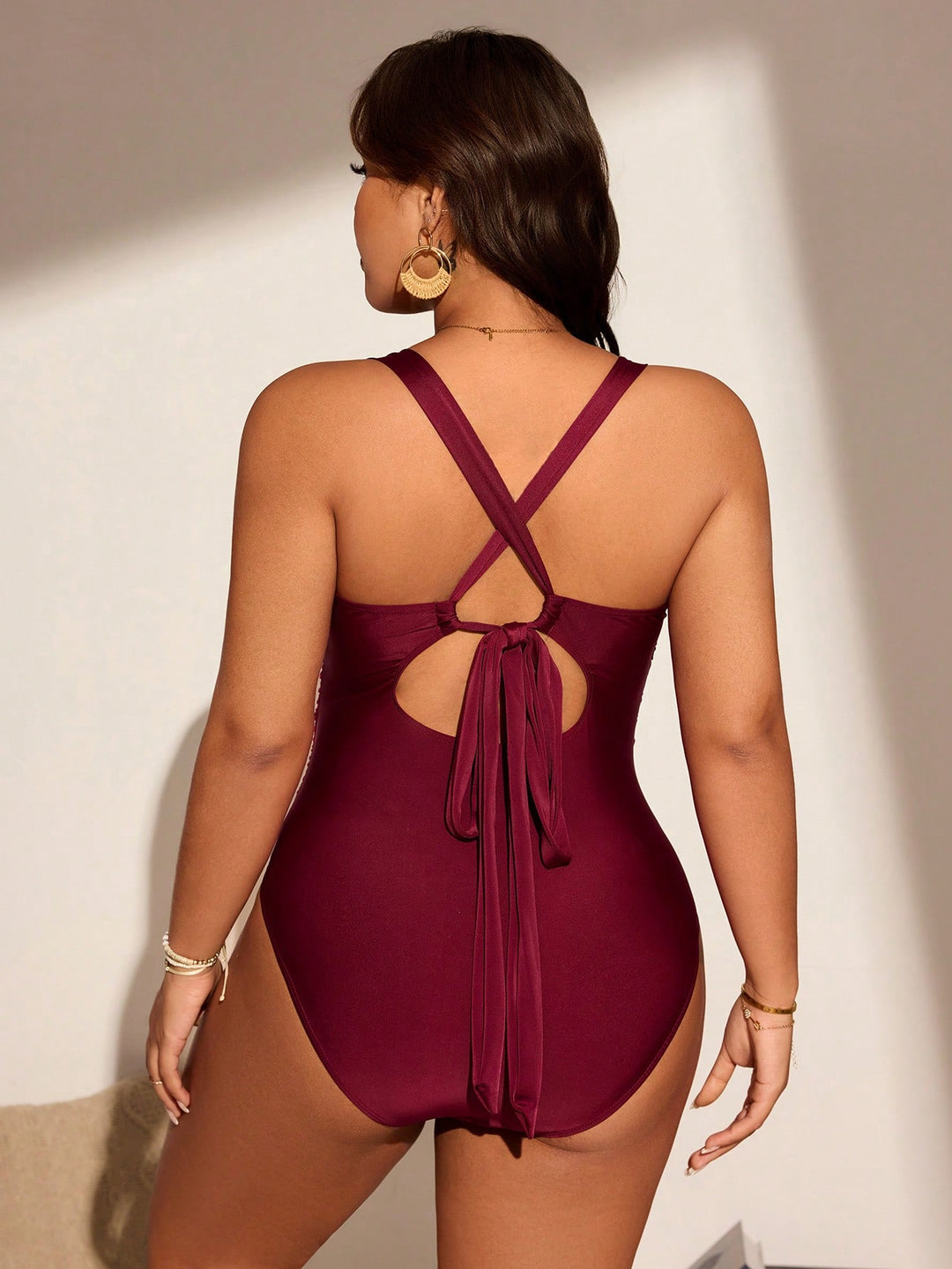 SHEIN Burgundy Swimsuit
